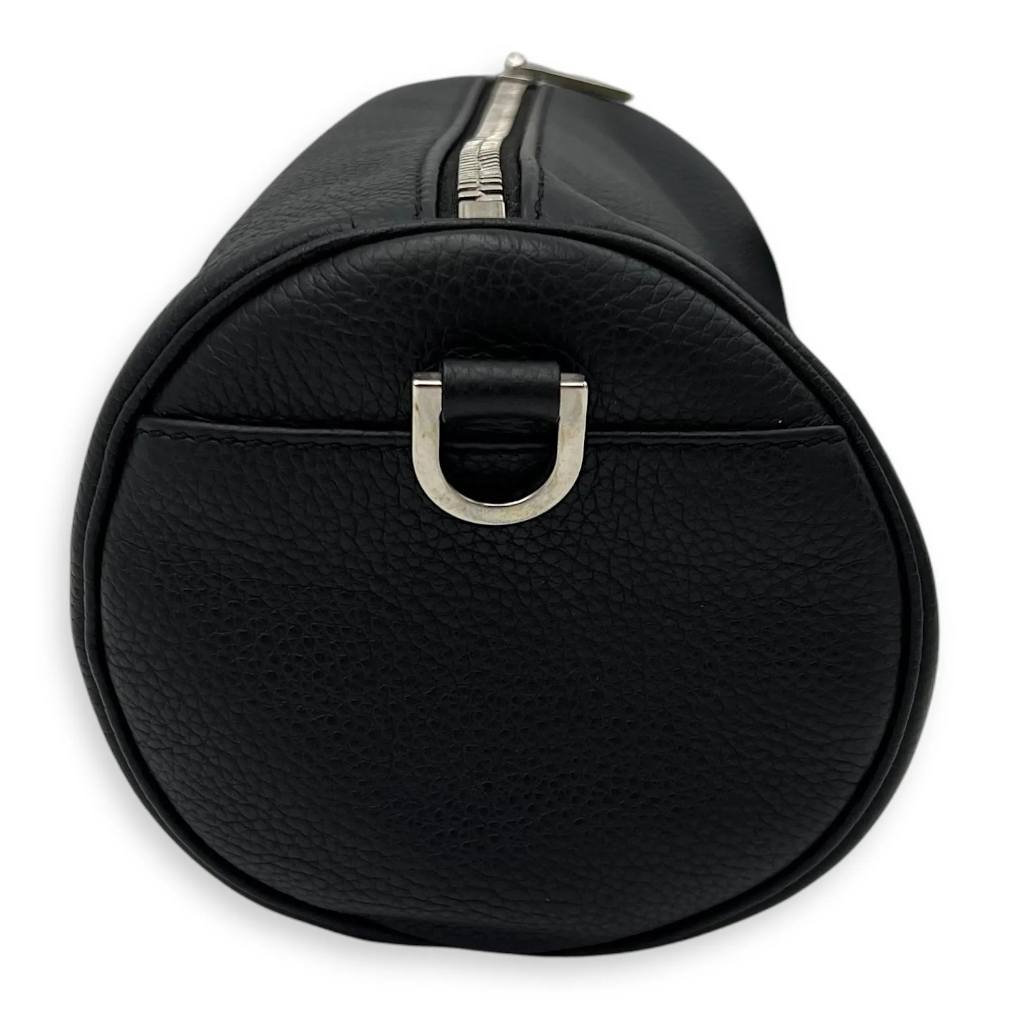 Roller Crossbody Bag Black in Calfskin, Silver hardware