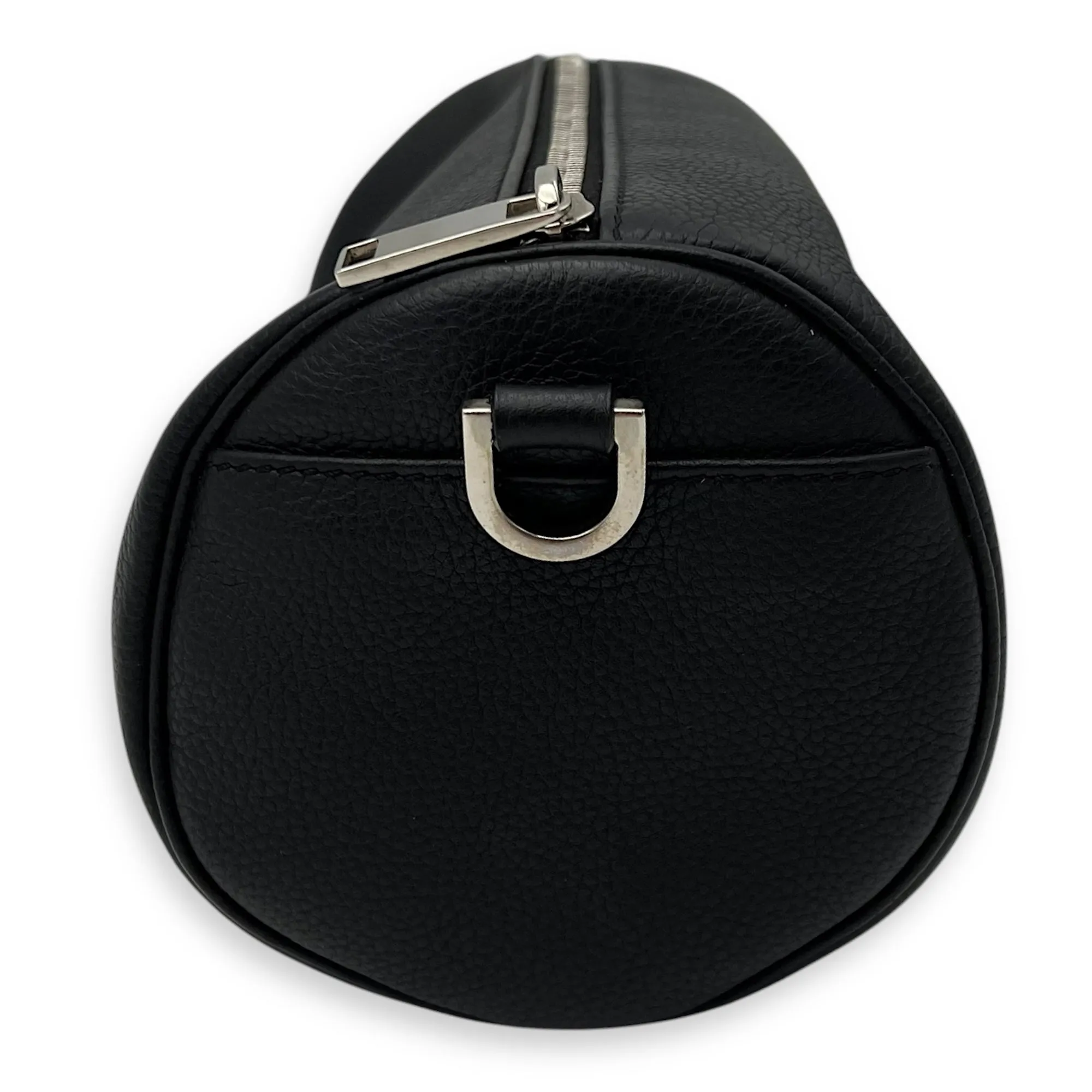 Roller Crossbody Bag Black in Calfskin, Silver hardware