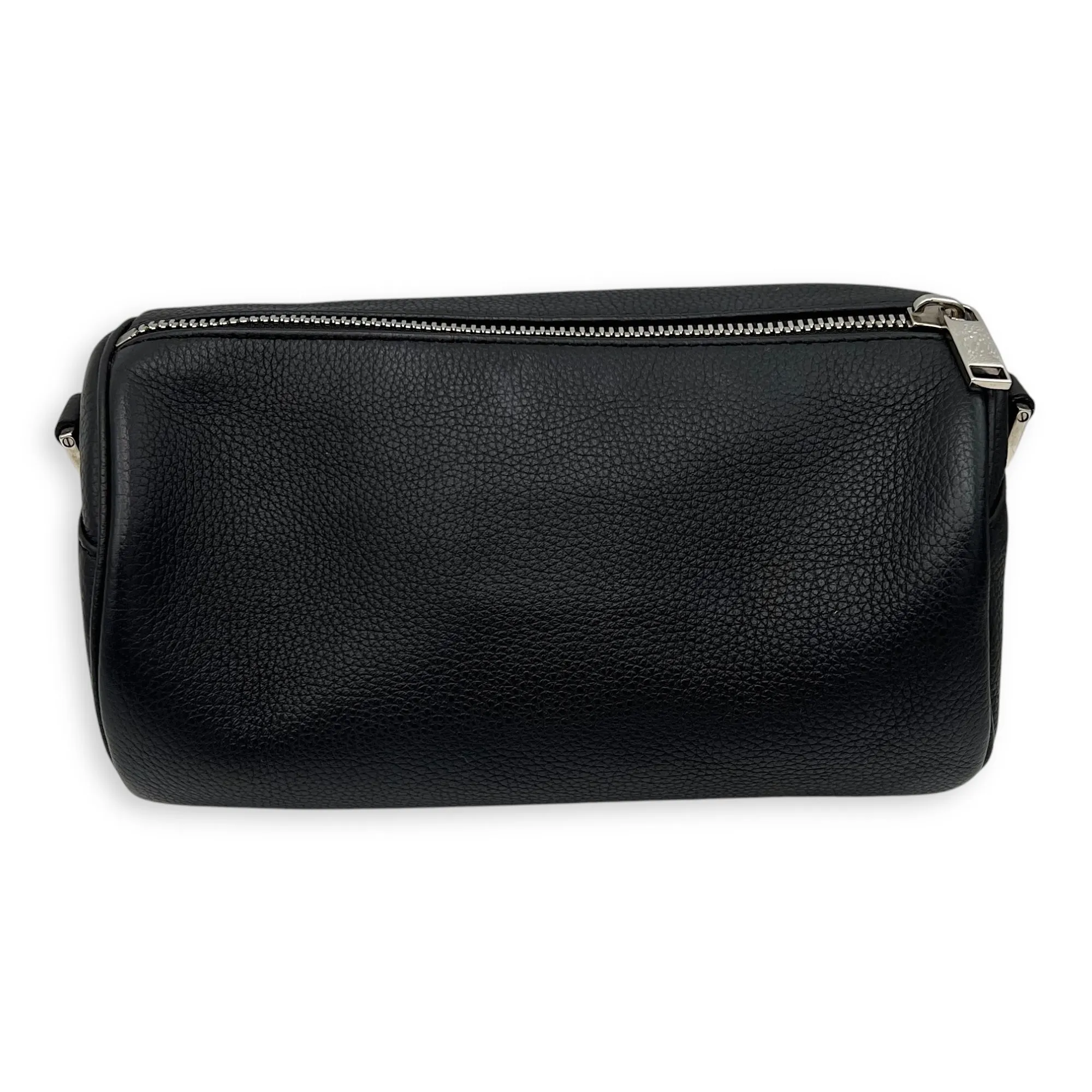 Roller Crossbody Bag Black in Calfskin, Silver hardware