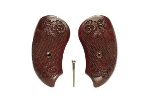 Rosewood Floral Checkered Bond Arms Derringer Grips