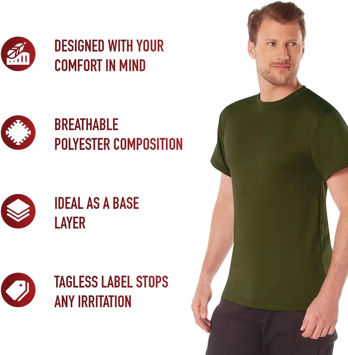 Rothco Quick Dry Moisture Wicking T-Shirt Active Athletic Shirt