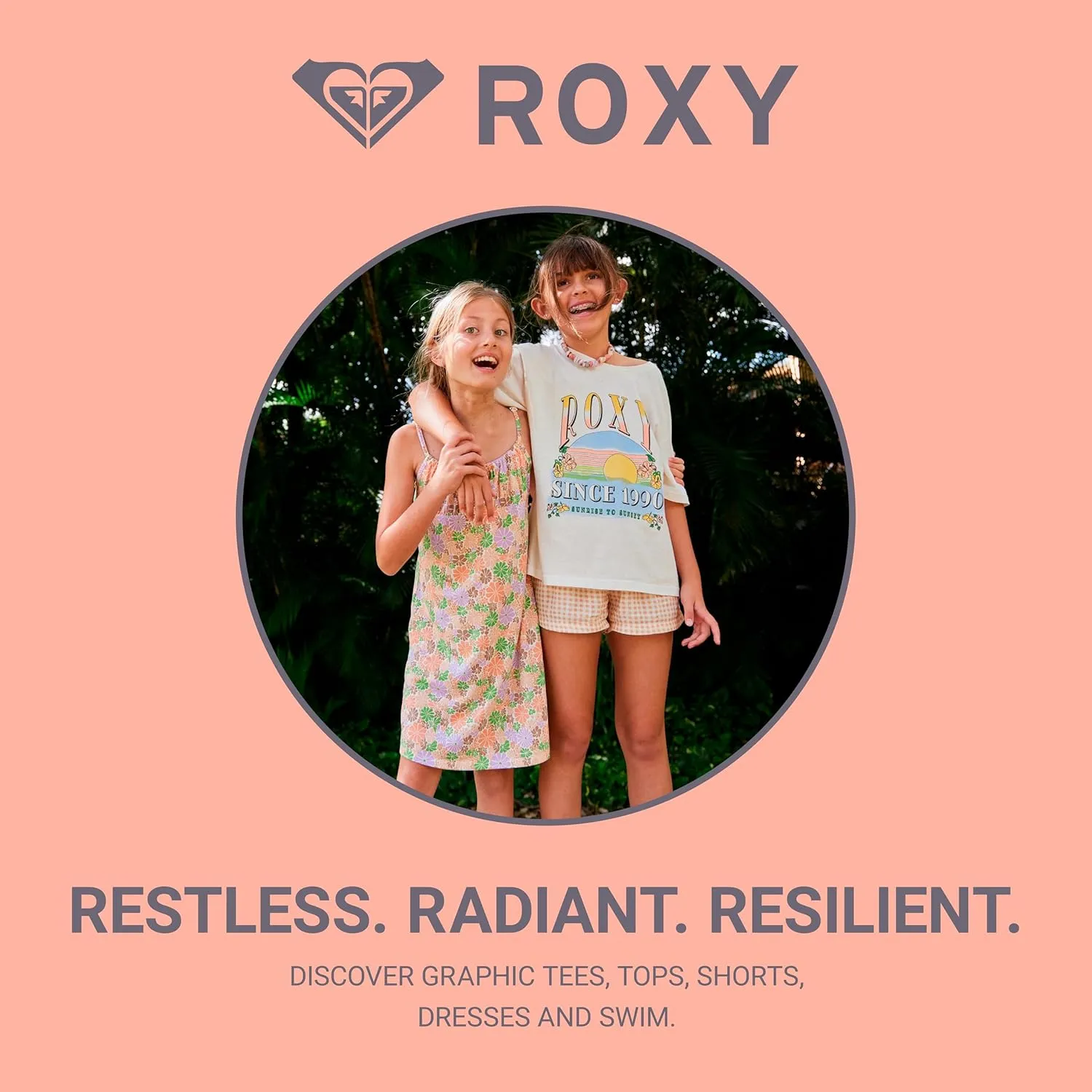 Roxy Girls' Long Sleeve Whole Hearted Rashguard Shirt, UPF 50  Sun Protection, Quick Dry