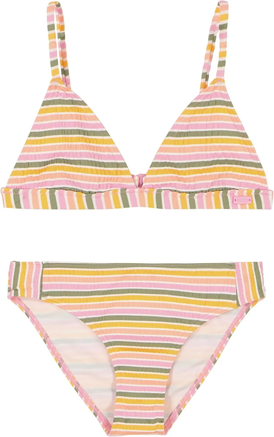 Roxy Girls' Two-Piece Bikini Swimsuit Set, UPF 50  Sun Protection, Quick-Dry Bathing Suit
