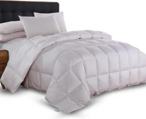 Royal Tradition Goose Down Comforter Medium Weight/Warmth (Full Size) 100-Percent Cotton Shell, Dobby Checkered Pattern, Standard Goose Down Fill, All Seasons Duvet Insert