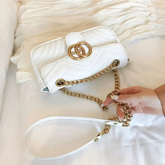RURU monkey Bag For Women Fashion Covered type Single Shoulder Vertical Chain Bag Linger PU Material Lady's Slant Bag