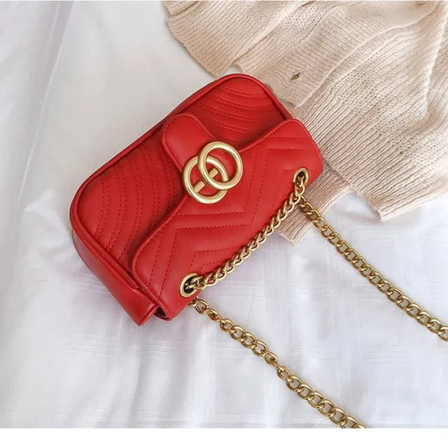 RURU monkey Bag For Women Fashion Covered type Single Shoulder Vertical Chain Bag Linger PU Material Lady's Slant Bag