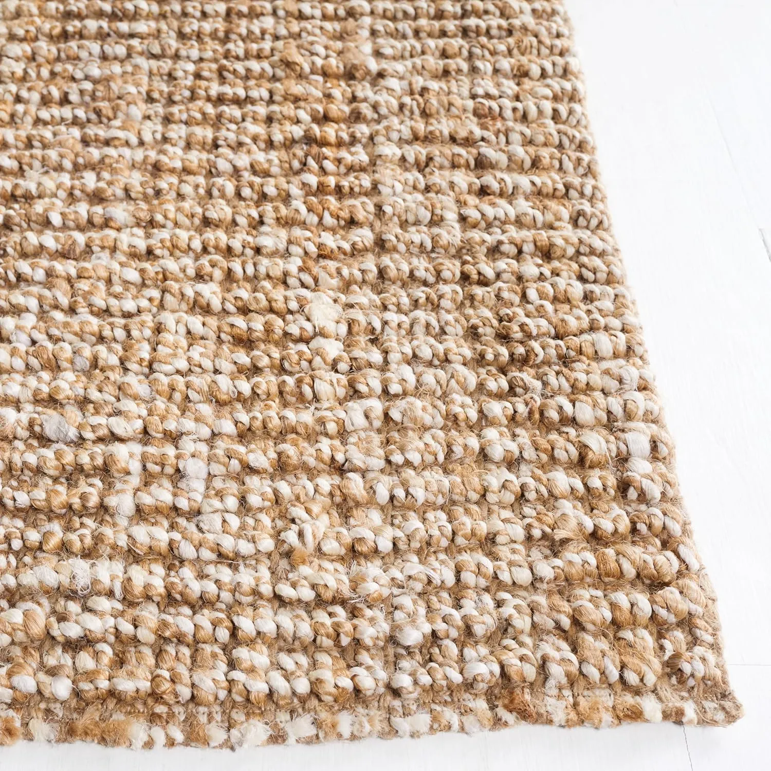 SAFAVIEH Natural Fiber Collection Runner Rug - 2'6" x 8', Natural & Ivory, Handmade Chunky Textured Jute 0.75-inch Thick, Ideal for High Traffic Areas in Living Room, Bedroom (NF447N)
