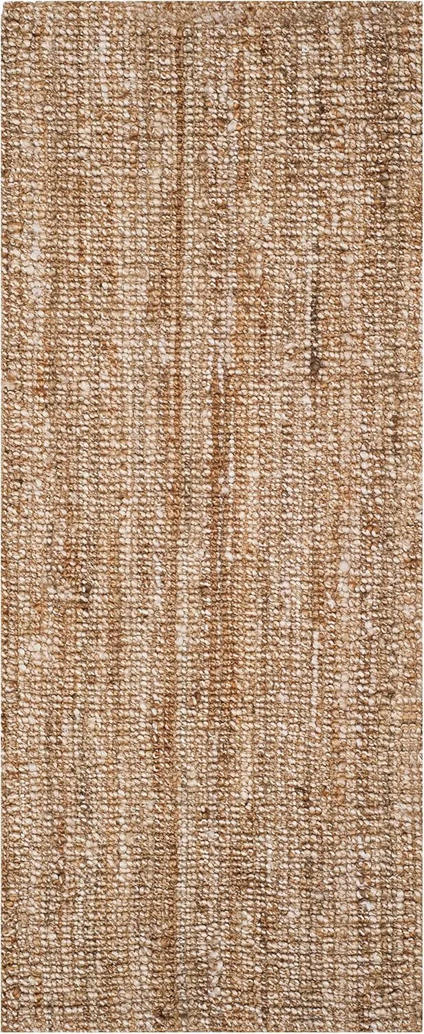 SAFAVIEH Natural Fiber Collection Runner Rug - 2'6" x 8', Natural & Ivory, Handmade Chunky Textured Jute 0.75-inch Thick, Ideal for High Traffic Areas in Living Room, Bedroom (NF447N)
