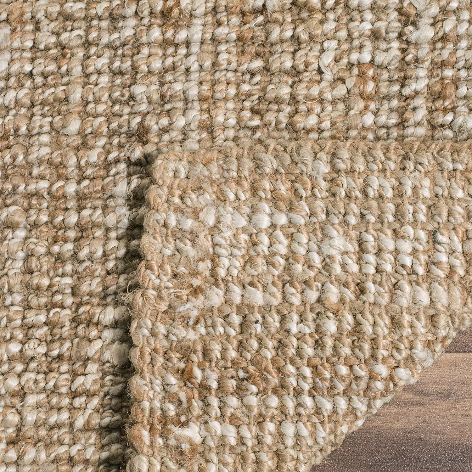 SAFAVIEH Natural Fiber Collection Runner Rug - 2'6" x 8', Natural & Ivory, Handmade Chunky Textured Jute 0.75-inch Thick, Ideal for High Traffic Areas in Living Room, Bedroom (NF447N)