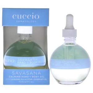 Savasana Calming Hand and Body Oil - Intensely Moisturizing And Hydrating Blend - Made With Lavender, Eucalyptus, And Rosemary Oils - Soothe Your Mind And Nourish Your Body - 2.5 Oz