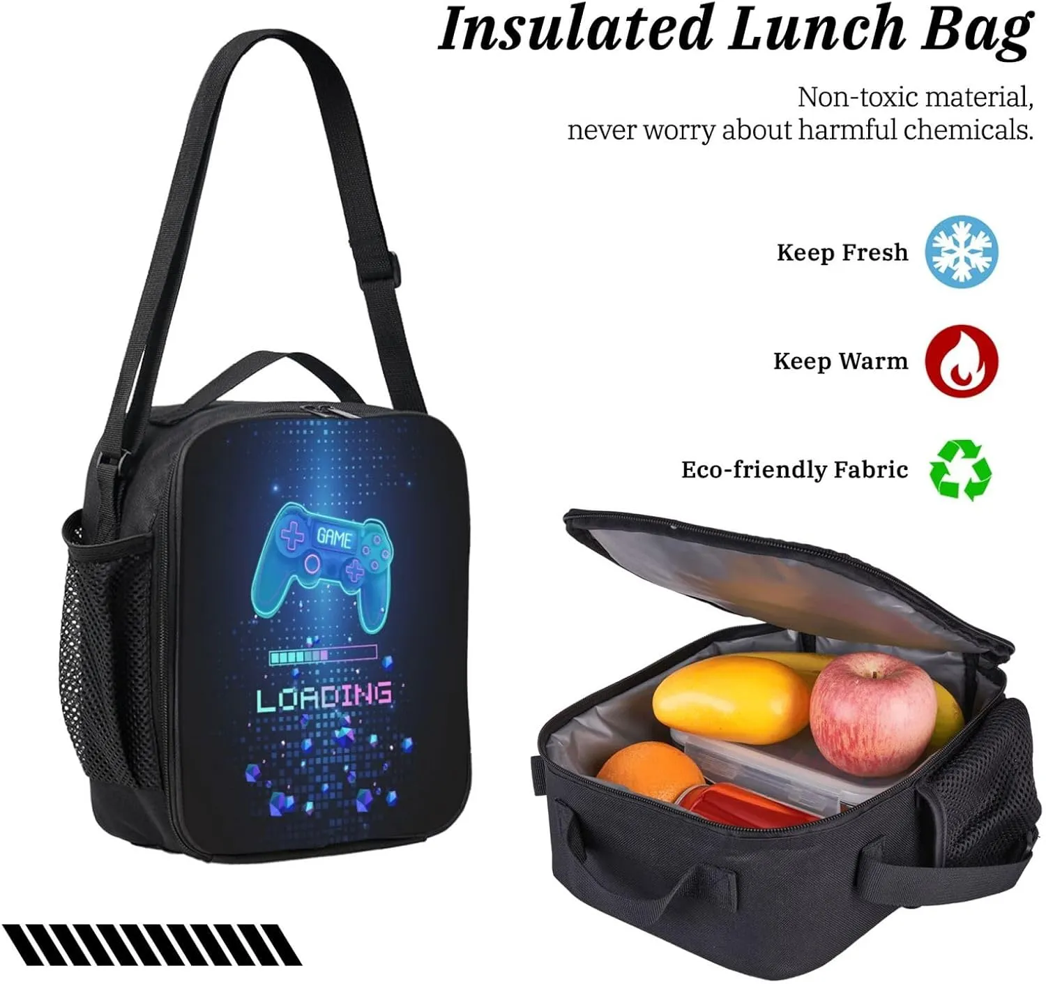 SENROLAN Gamepad Backpack Set Games Gaming Backpacks Lunch Bag Pencil Case 3 Pieces Boys Backpacks Ages 8-10