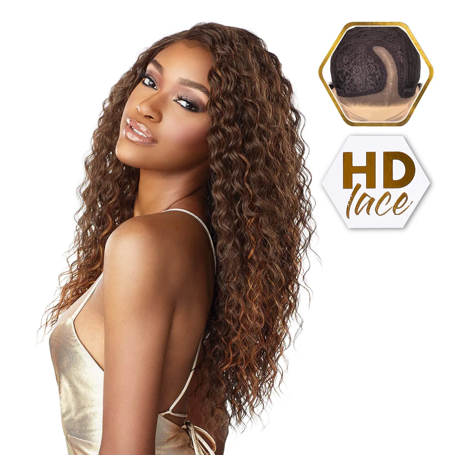 Sensationnel Butta Lace Wigs - Unit 10 Extra Wide 5 Inch Deep Parting Synthetic Preplucked Hairline Glueless Lacefront (1 JETBLACK)