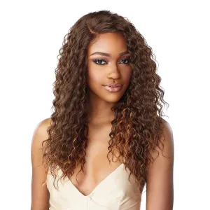 Sensationnel Butta Lace Wigs - Unit 10 Extra Wide 5 Inch Deep Parting Synthetic Preplucked Hairline Glueless Lacefront (FLAMBOYAGECHOCOLATE)