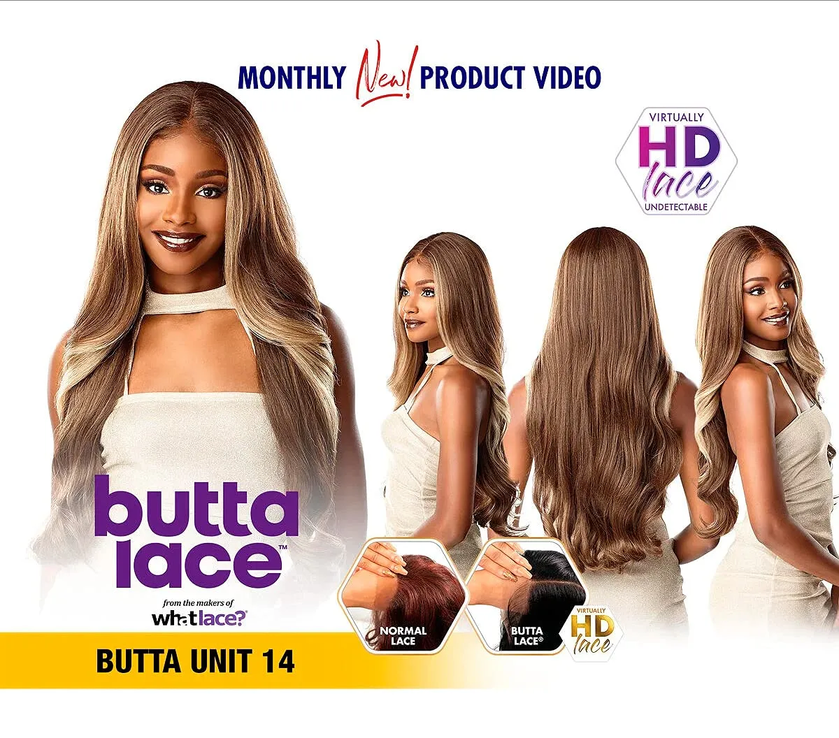 Sensationnel Butta Lace Wigs - Unit 14 Extra Wide 5 Inch Deep Parting Synthetic Preplucked Hairline Glueless Lacefront (BALAYAGEHAZELNUT)