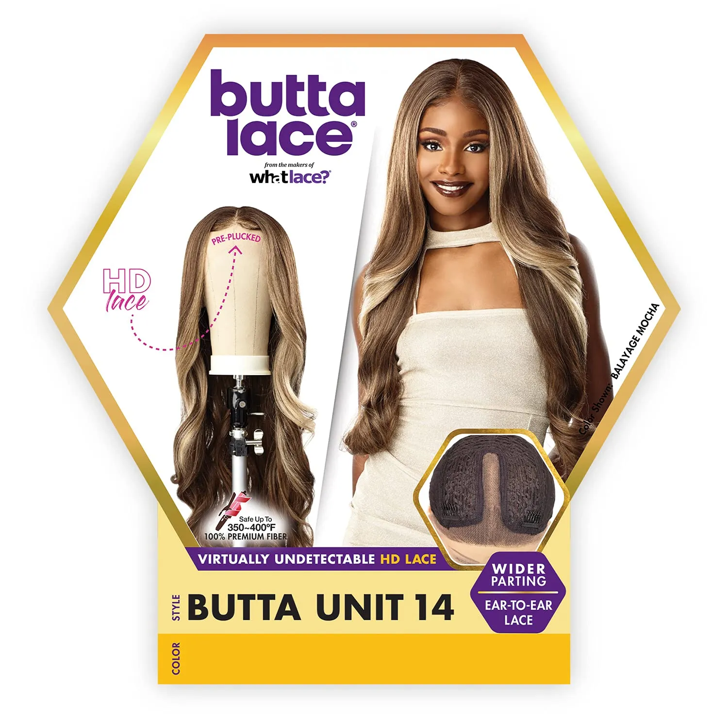 Sensationnel Butta Lace Wigs - Unit 14 Extra Wide 5 Inch Deep Parting Synthetic Preplucked Hairline Glueless Lacefront (BALAYAGEHAZELNUT)