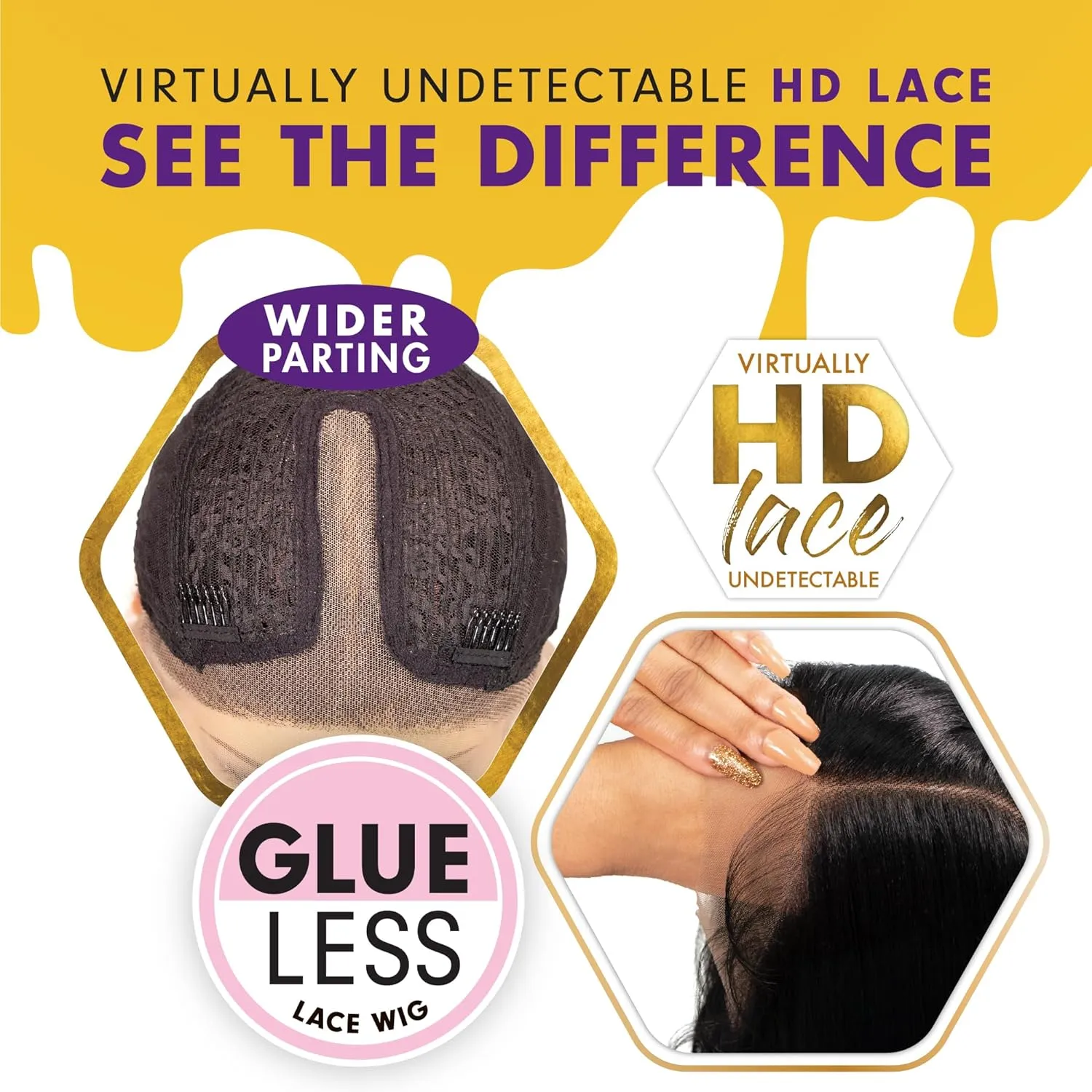 Sensationnel Butta Lace Wigs - Unit 3 Extra Wide 5 Inch Deep Parting Synthetic Preplucked Hairline Glueless Lacefront (Dark Brown 2)