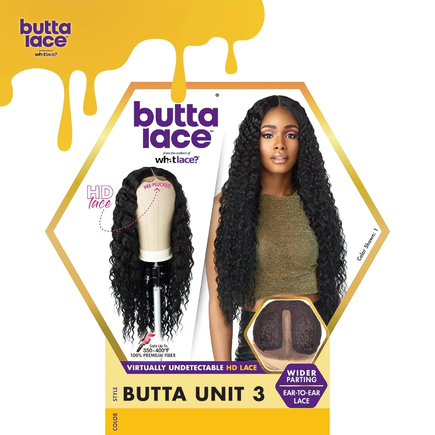 Sensationnel Butta Lace Wigs - Unit 3 Extra Wide 5 Inch Deep Parting Synthetic Preplucked Hairline Glueless Lacefront (Dark Brown 2)