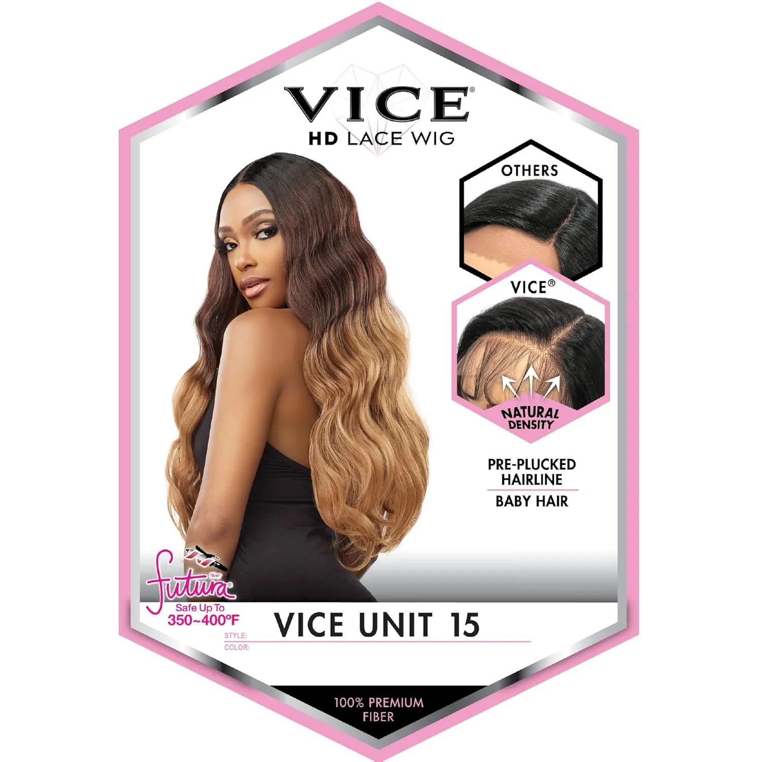Sensationnel Vice Lace Front Wigs - Unit 15 5 Inch Deep Part Synthetic Preplucked Hairline (2 DARKBROWN)
