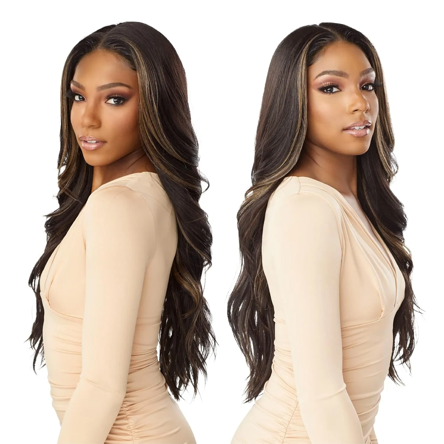 Sensationnel What Lace 13X6 Wigs - Braelyn Lacefrontal Hand Tied Glueless Synthetic With Natural Density Preplucked Hairline (CHBLONDE)