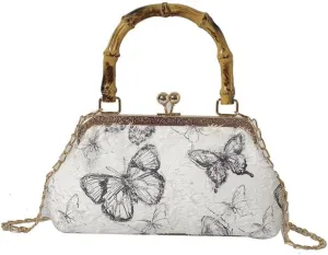 Shell Bag National Style Butterfly Embroidery Messenger Bag Handle Simple Handbag Women's Bag