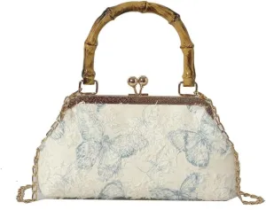 Shell Bag National Style Butterfly Embroidery Messenger Bag Handle Simple Handbag Women's Bag