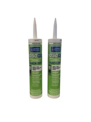 Sherwin Williams 1050QD Siliconized Acrylic Latex Caulk 10.1oz White Quick Dry (2-Pack)