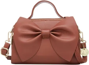 Shoulder Bag for Women PU Leather Purse Bowknot Handbag Fashion Top-Handle Satchel Ladies Crossbody