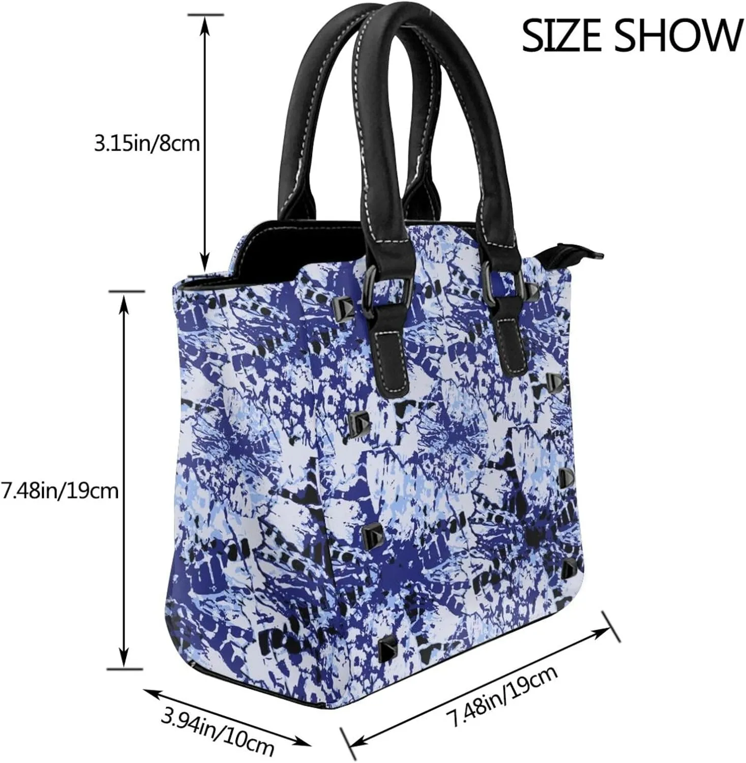 Shoulder Bag for Women Rivet Satchel Faux Leather Handbags Purse Crossbody Bags