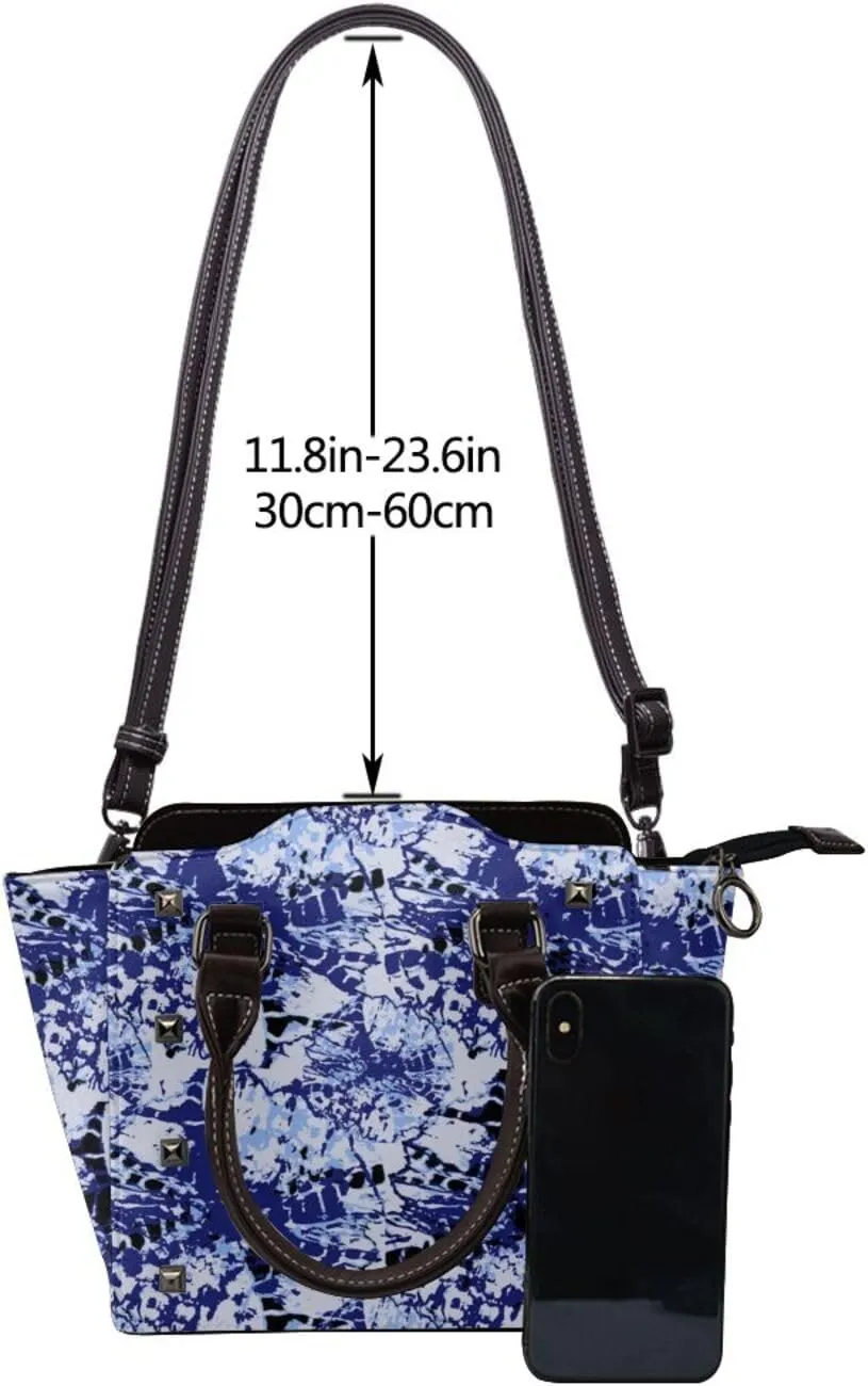 Shoulder Bag for Women Rivet Satchel Faux Leather Handbags Purse Crossbody Bags
