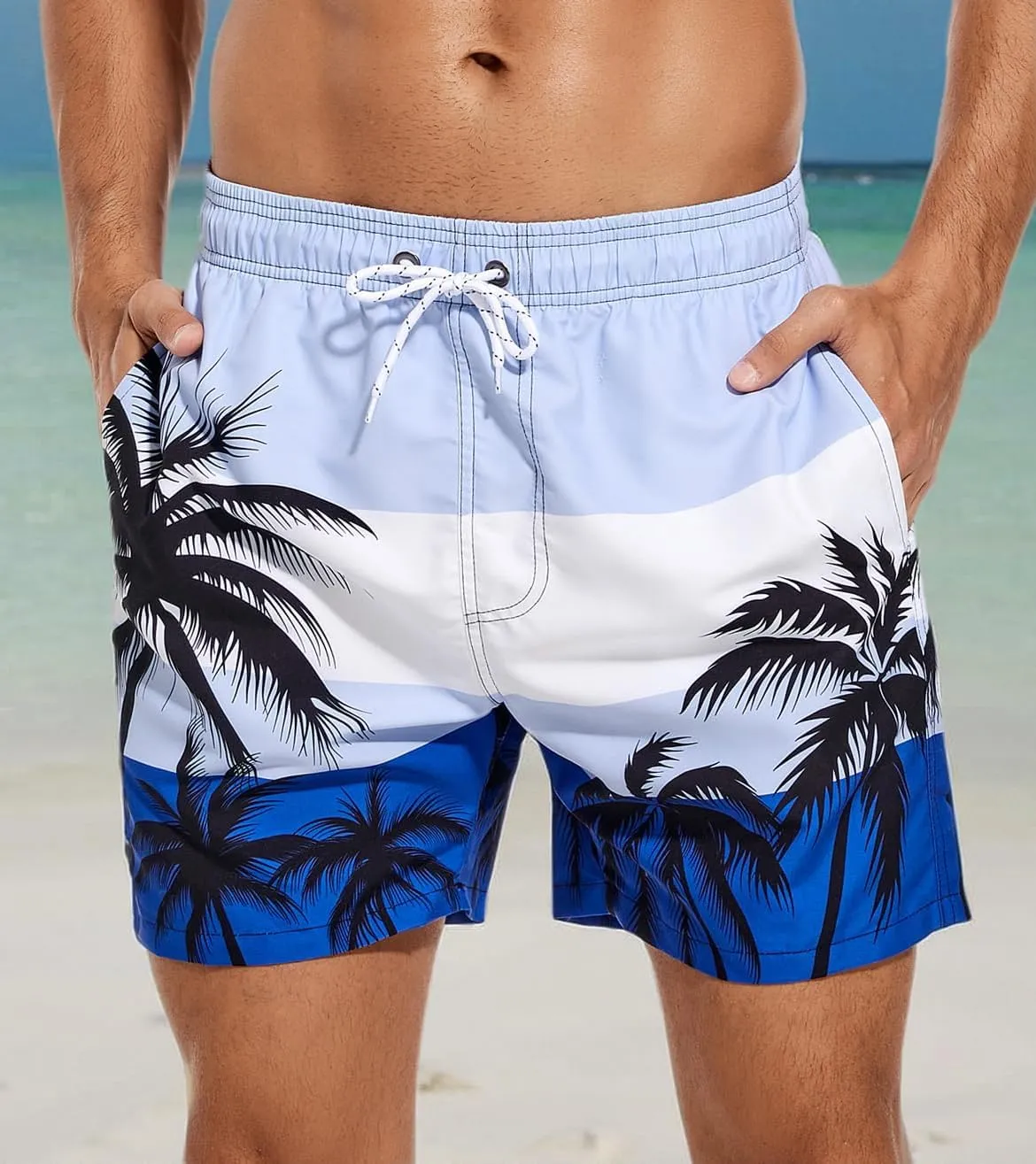 SILKWORLD Men's Swim Trunks Quick Dry Shorts with Pockets