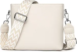 Simple Fashion Bucket Handbag For Women Real Genuine Leather Crossbody Shoulder Bags With Geometric Pattern Strap