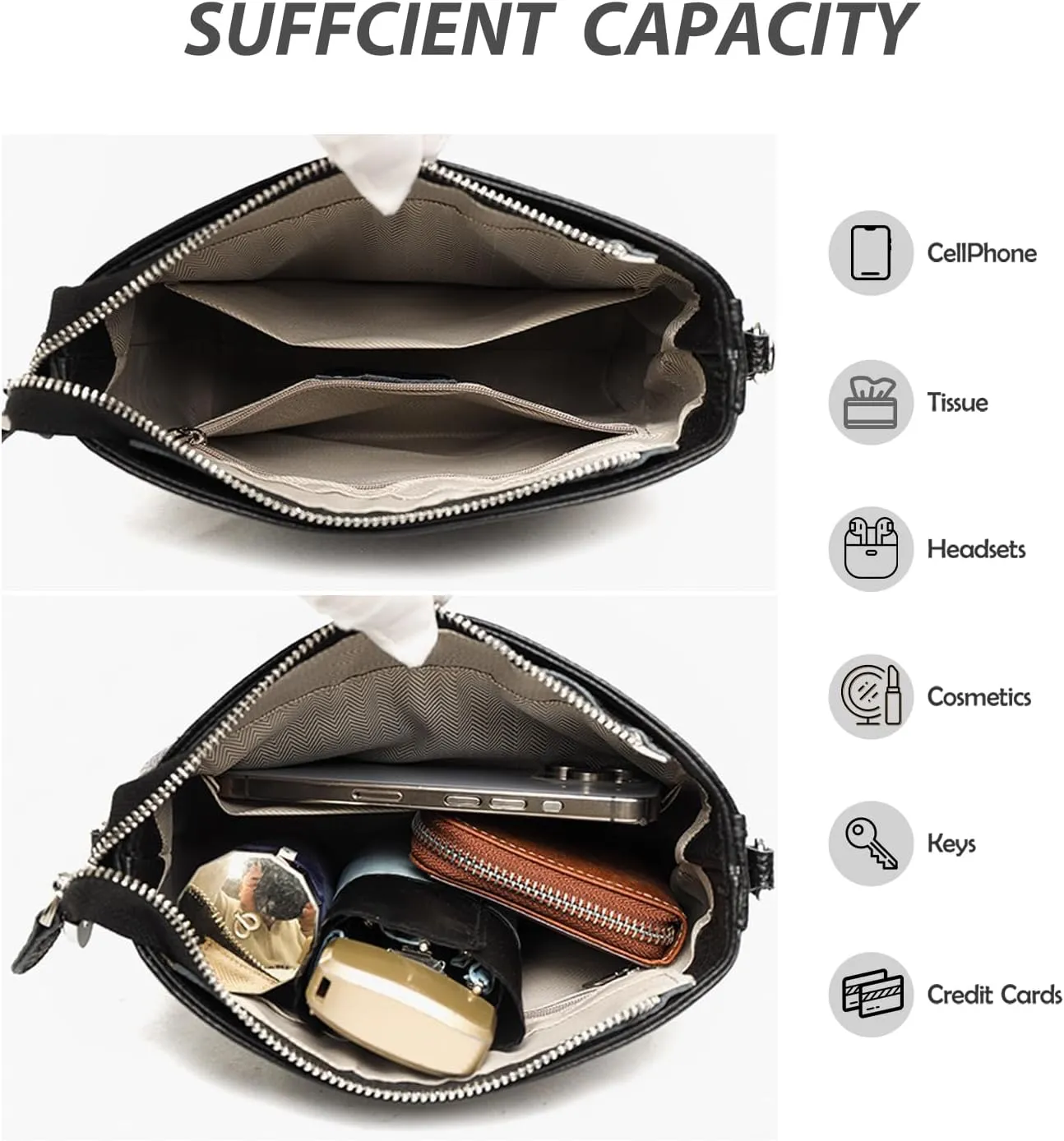 Simple Fashion Bucket Handbag For Women Real Genuine Leather Crossbody Shoulder Bags With Geometric Pattern Strap