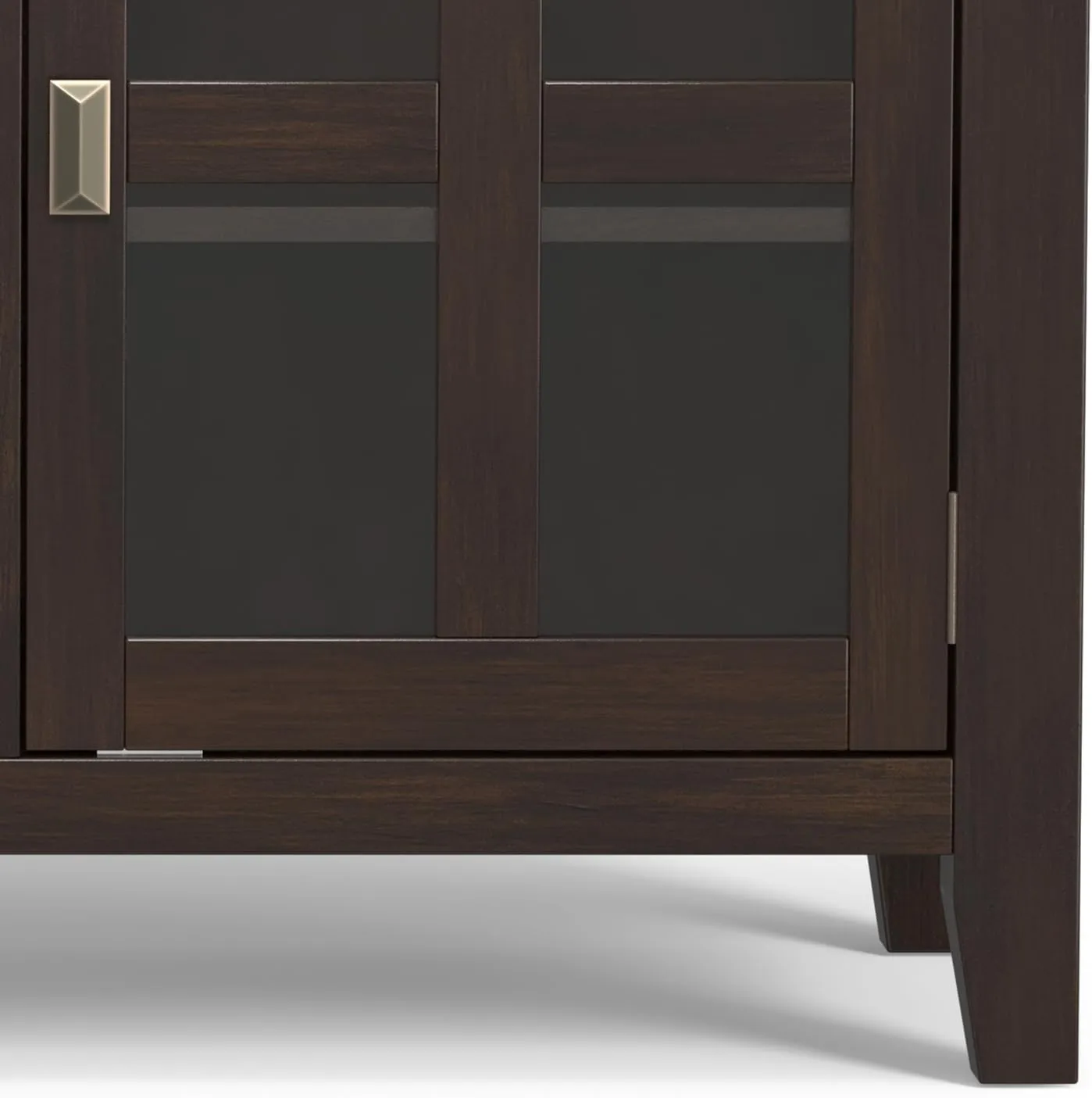 SIMPLIHOME Artisan Buffet - 54 inch Wide Solid Wood 3-Door Sideboard Buffet in Dark Chestnut Brown, Transitional Storage Cabinet for Dining Room or Kitchen with Adjustable Shelves and Bronze Hardware