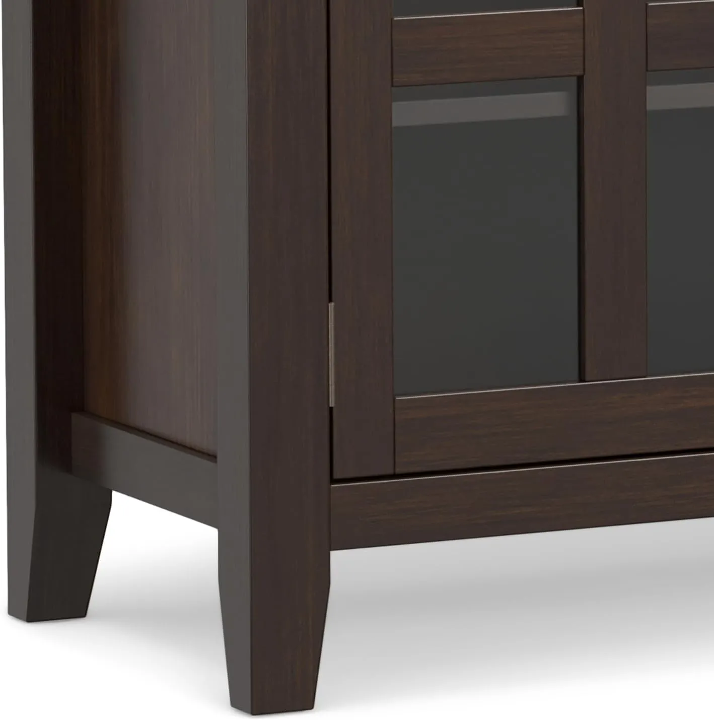 SIMPLIHOME Artisan Buffet - 54 inch Wide Solid Wood 3-Door Sideboard Buffet in Dark Chestnut Brown, Transitional Storage Cabinet for Dining Room or Kitchen with Adjustable Shelves and Bronze Hardware