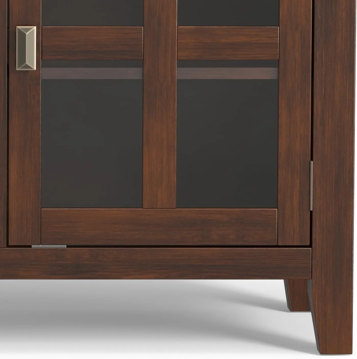 SIMPLIHOME Artisan Buffet - 54 inch Wide Solid Wood 3-Door Sideboard Buffet in Russet Brown, Transitional Storage Cabinet for Dining Room or Kitchen with Adjustable Shelves and Bronze Hardware