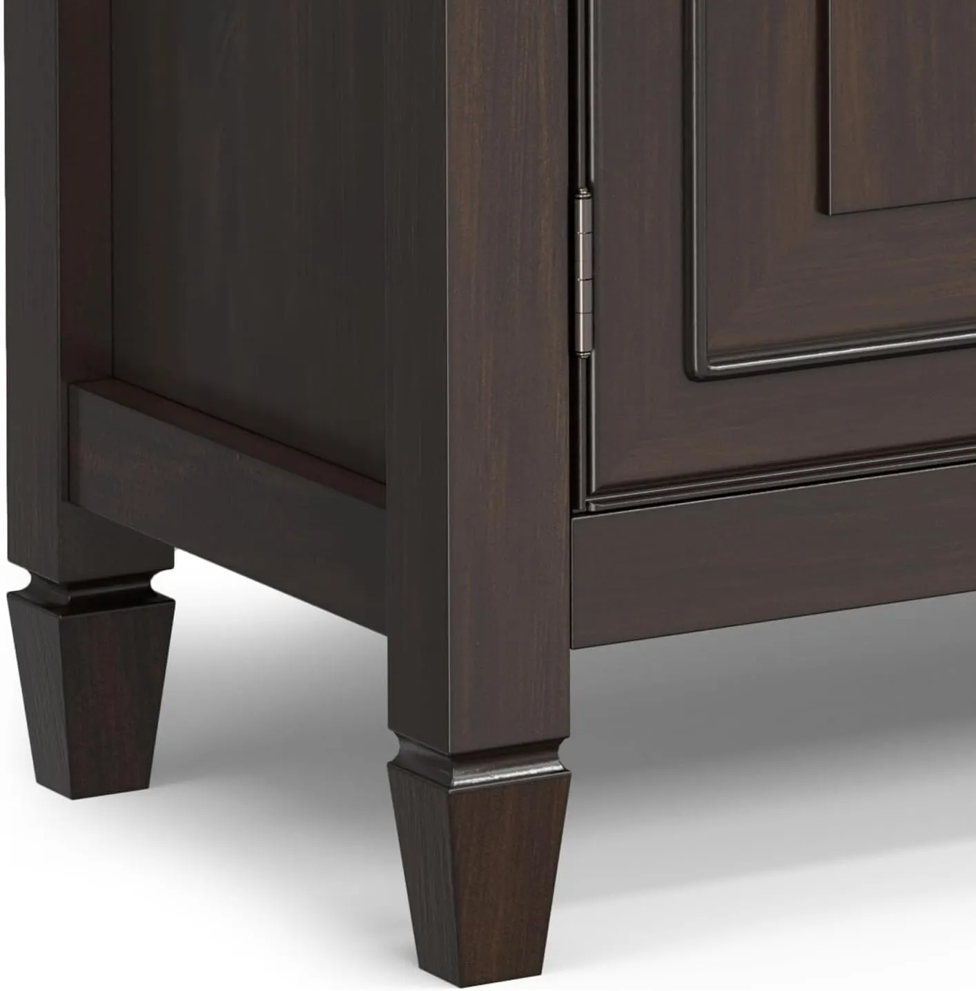 SIMPLIHOME Connaught 51-inch Wide Solid Wood Storage Cabinet in Chestnut Brown for The Entryway, Mudroom or Bedroom, 3 Drawers and Adjustable Shelves, Traditional Style, Space-Saving Design