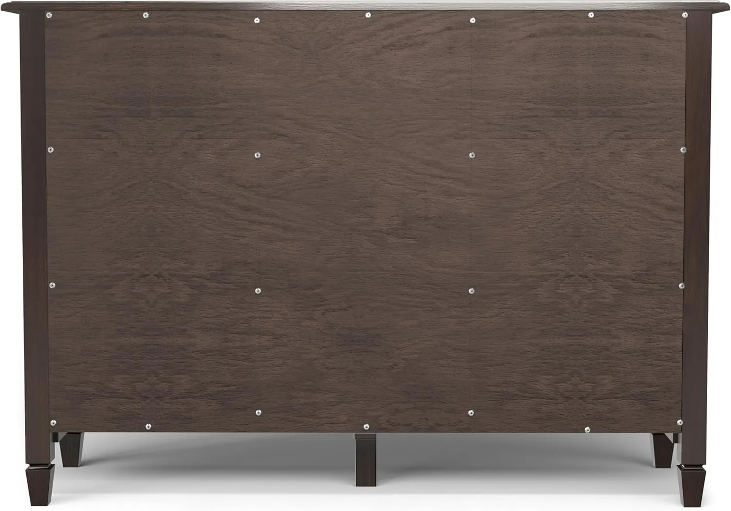 SIMPLIHOME Connaught 51-inch Wide Solid Wood Storage Cabinet in Chestnut Brown for The Entryway, Mudroom or Bedroom, 3 Drawers and Adjustable Shelves, Traditional Style, Space-Saving Design