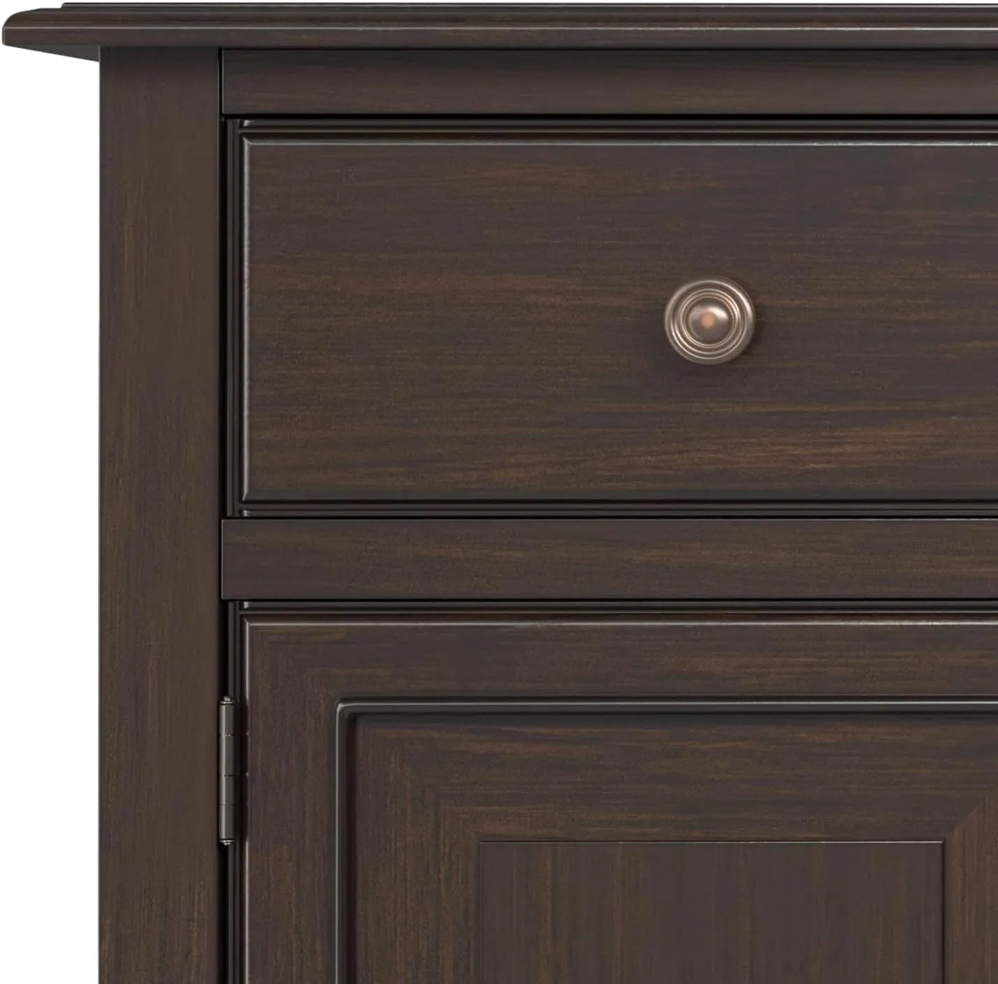 SIMPLIHOME Connaught 51-inch Wide Solid Wood Storage Cabinet in Chestnut Brown for The Entryway, Mudroom or Bedroom, 3 Drawers and Adjustable Shelves, Traditional Style, Space-Saving Design