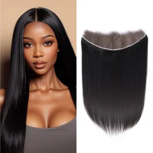 SKINLIKE Real Frontal HD Lace 13x4 Straight Ear to Ear HD Lace Closure 0.1mm Ultra-thin Pre Plucked Hairline Human Hair Bleached Single Knots Natural Color 20inch