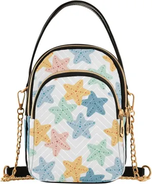 Small Crossbody Bags Summer Colored Sea Shells Shoulder Bag for Women Quilted Wave Cross Body Bag