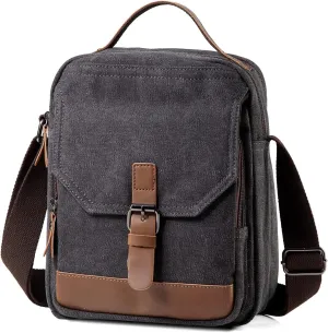 Small Messenger Bag, Chasechic Canvas Crossbody Shoulder Bag for Men Women Vintage Man Purse for Travel Work Business