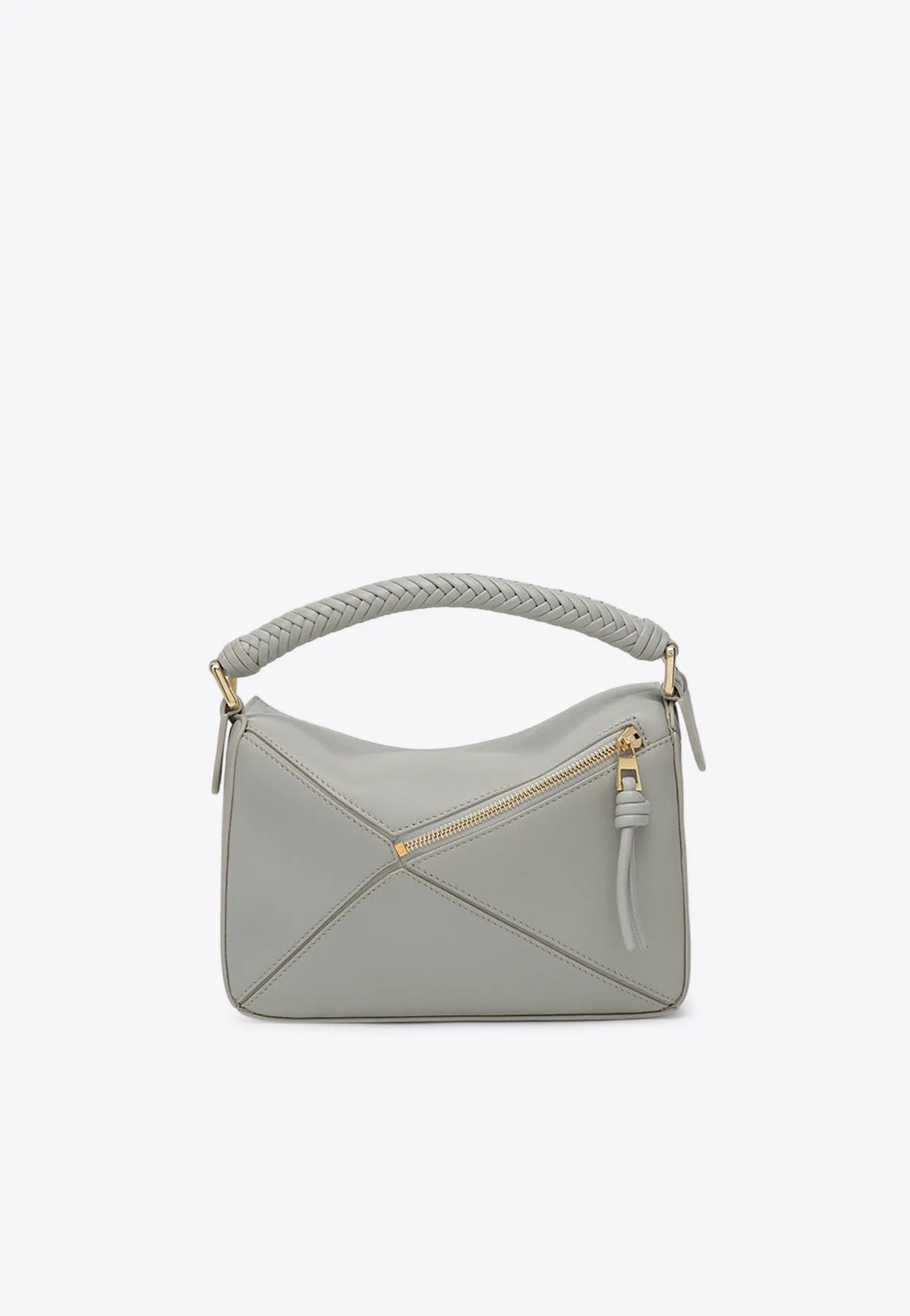 Small Puzzle Leather Top Handle Bag