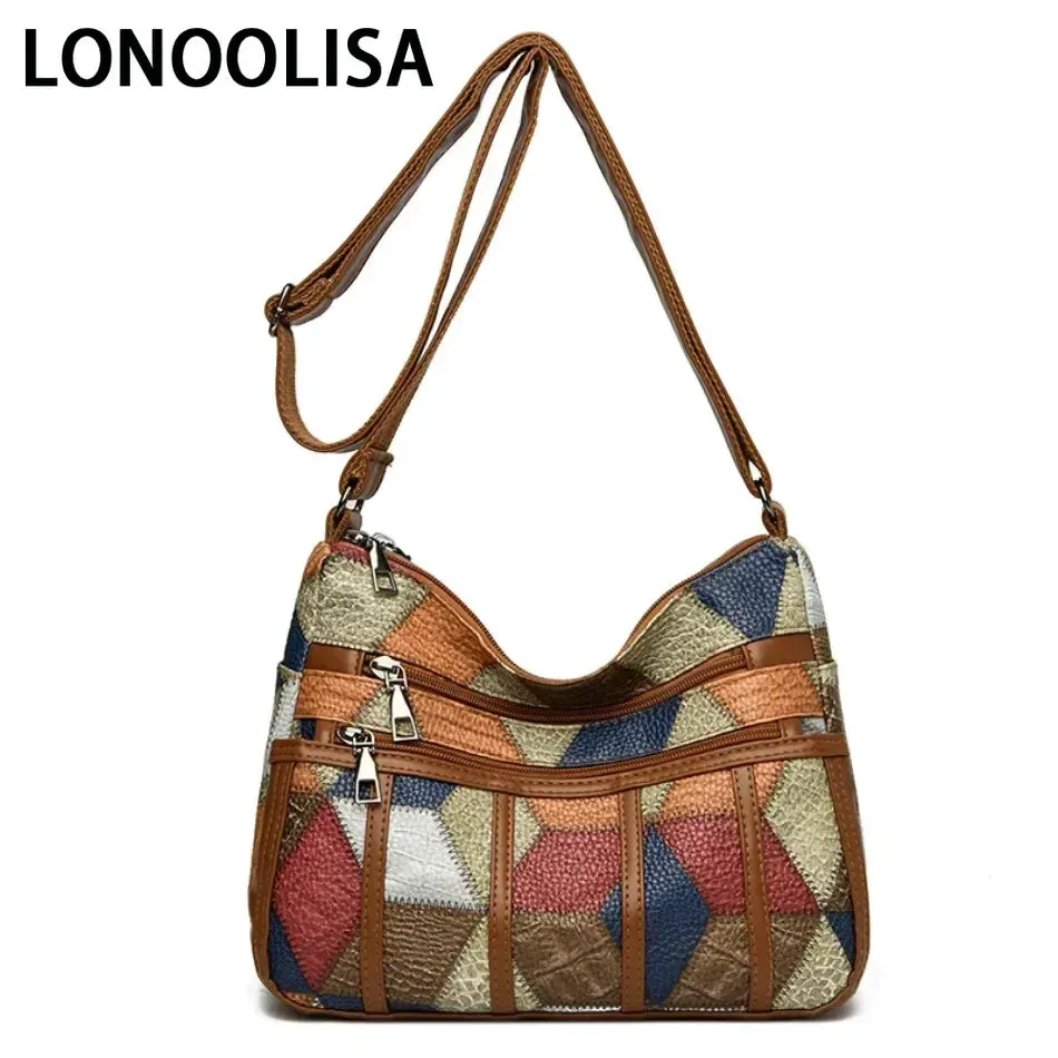 Soft Leather Purses and Handbags Casual Shoulder Crossbody Bags for Women 2024 Vintage Multi-pocket Ladies Messenger Bags Design