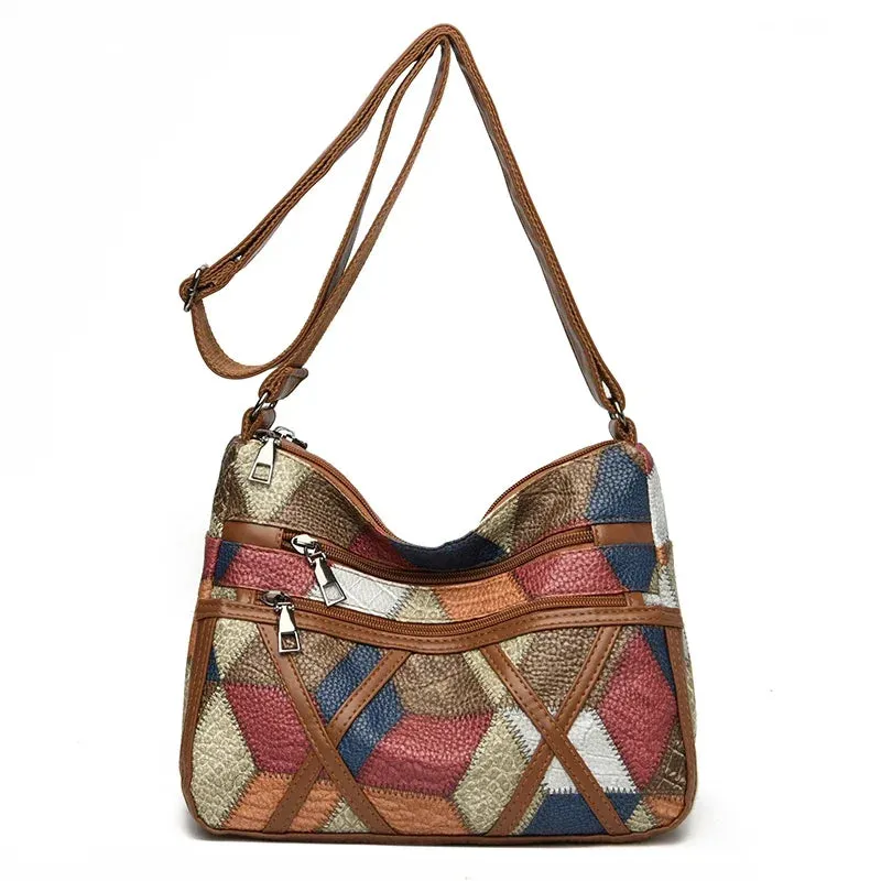 Soft Leather Purses and Handbags Casual Shoulder Crossbody Bags for Women 2024 Vintage Multi-pocket Ladies Messenger Bags Design