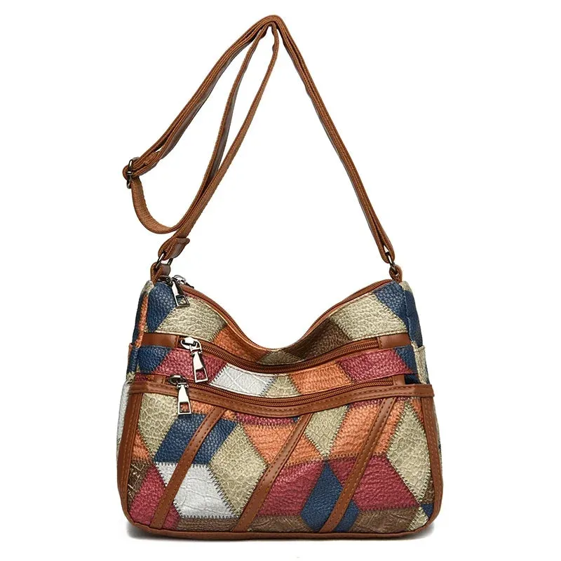 Soft Leather Purses and Handbags Casual Shoulder Crossbody Bags for Women 2024 Vintage Multi-pocket Ladies Messenger Bags Design