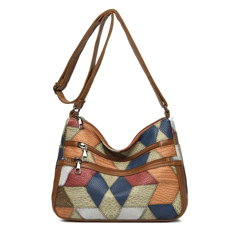 Soft Leather Purses and Handbags Casual Shoulder Crossbody Bags for Women 2024 Vintage Multi-pocket Ladies Messenger Bags Design