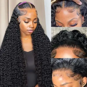 soHygge 32 Inch Deep Wave Lace Front Wigs Human Hair for Women 13x6 HD Lace Frontal Wigs Human Hair Pre Plucked Deep Curly Glueless Wigs 200% Density with Baby Hair