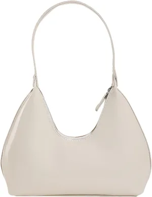 Solid Color Underarm Purses Vintage Top Hand Bag for Women Patent Leather Unique Purse Lightweight Shoulder Bags