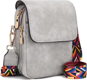 Soperwillton Crossbody Bags for Women Vegan Leather Purse Small Shoulder Handbags with Wide Adjustable Strap