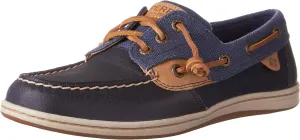 Sperry Top-Sider Women's Songfish Waxy Canvas Boat Shoe,Navy Leather/Canvas,US 7
